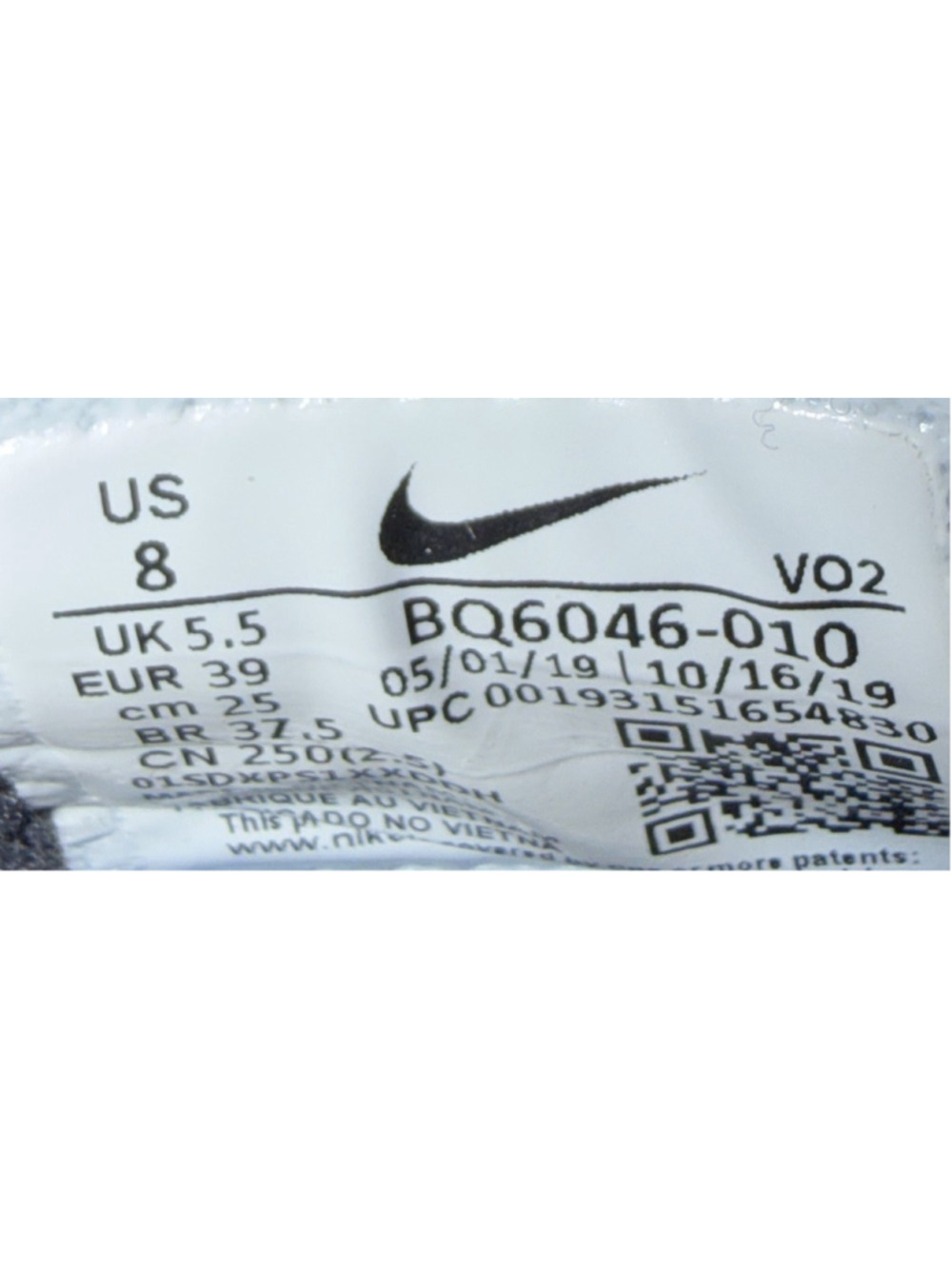 Nike React Metcon Black White Women’s Sneaker Shoes Size 8 - Picture 8 of 8